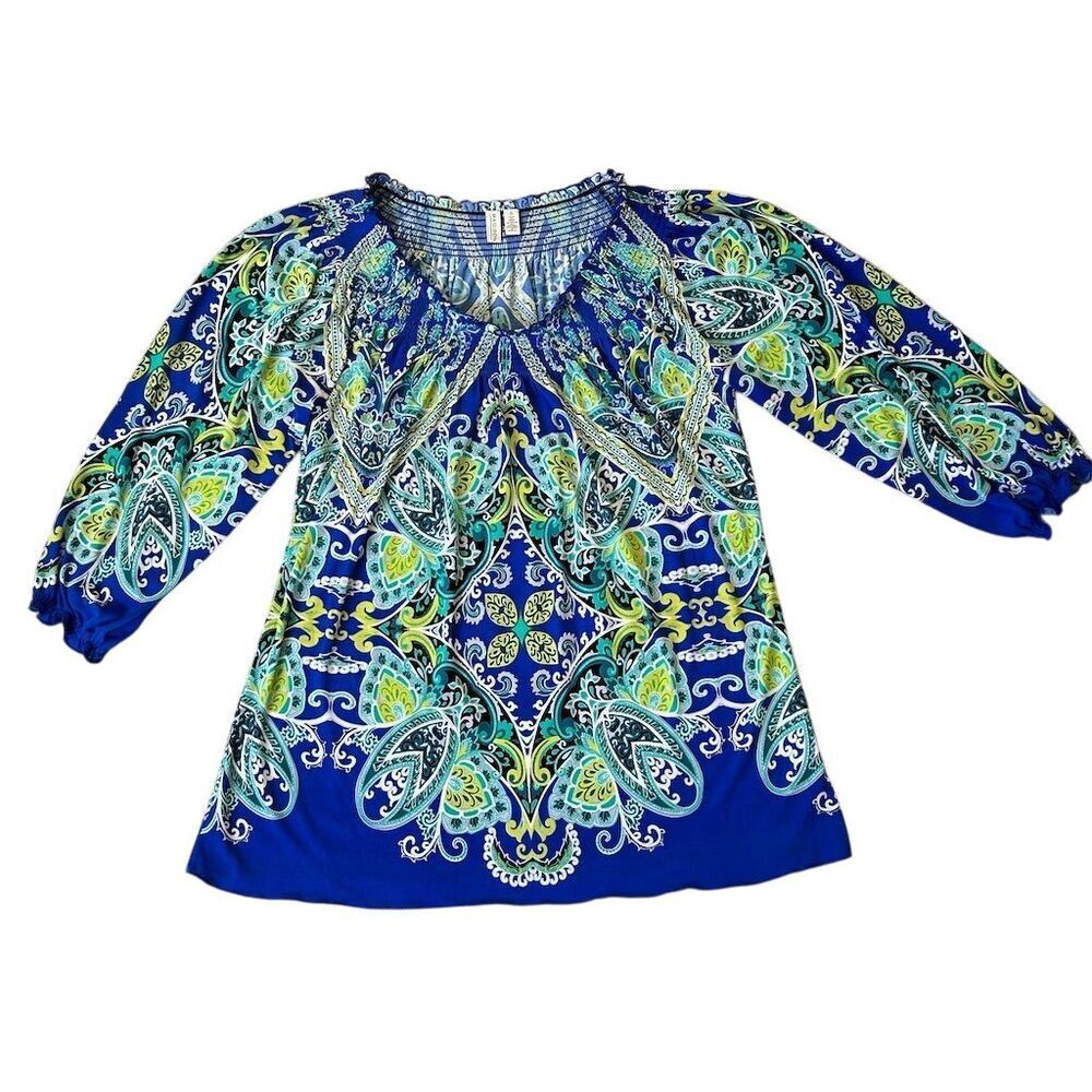 Madison Women's Paisley Tunic Blouse Multicolor Size S - Picture 7 of 8